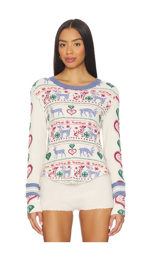 Free People Blissful Layering Long Sleeve T-shirt In Multi
