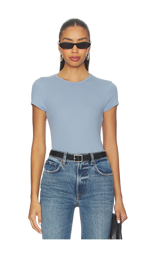 Free People X Intimately Fp Wait A Minute Baby Tee In Blue