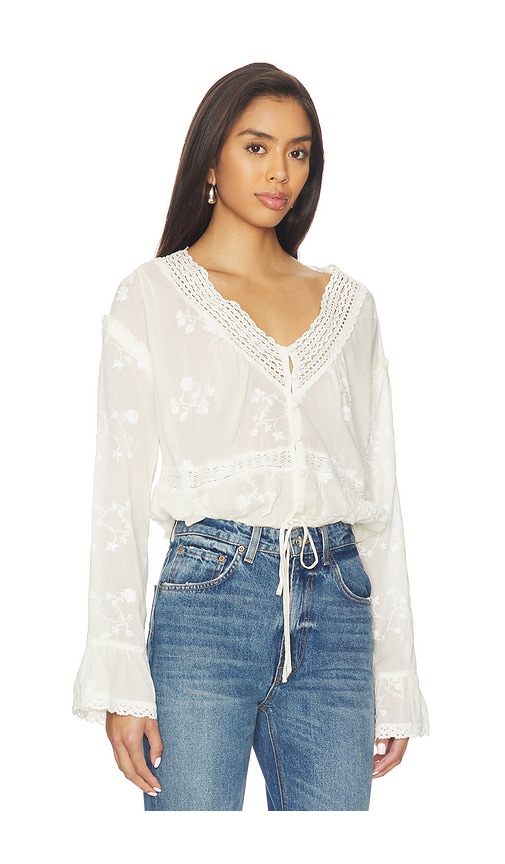 Free People Sweet Love Blouse In White