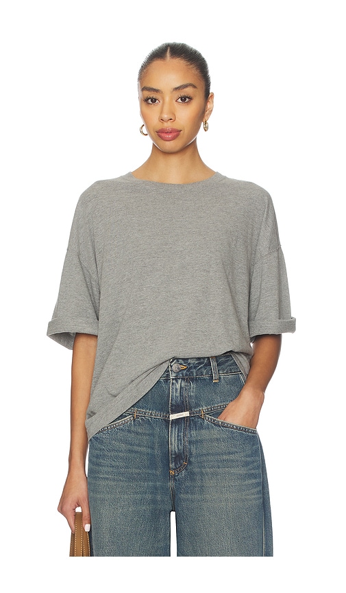 Free People x We The Free Perfect Oversized Tee In Heather Grey