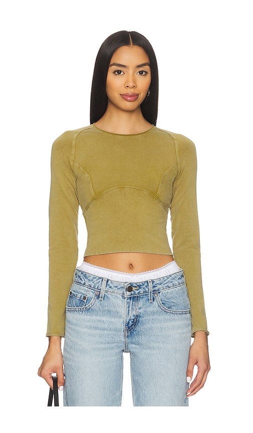 Free People x We The Free Protagonist Long Sleeve In Green Moss