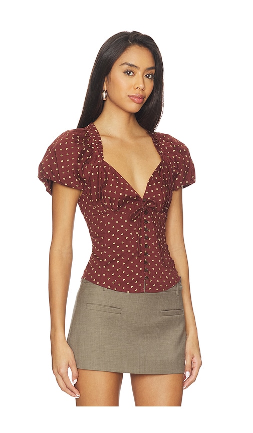 Free People Summer Printed Blouse In Brown