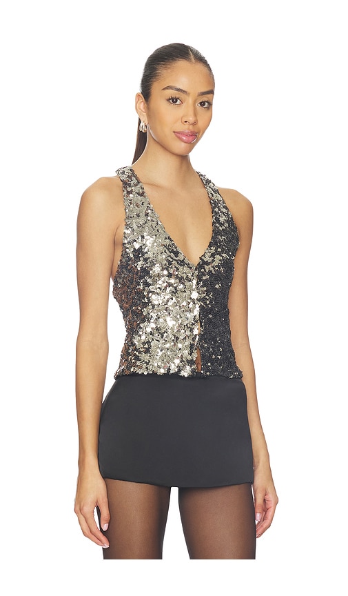 Free People X Revolve Faye Shine Vest In Gray