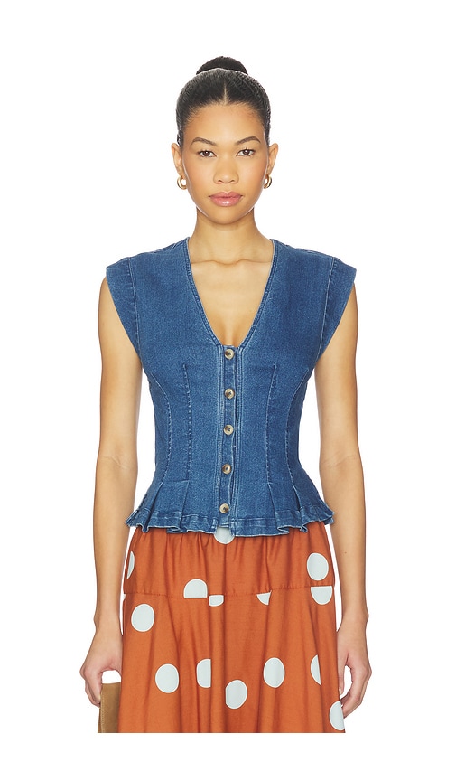Free People GILET EN JEAN DYLAN en Blue Taille XS Also en 110 €
