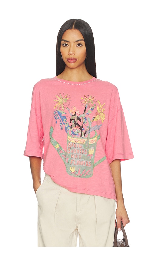 Free People x We The Free In Spring Tee in Pink Poppy Combo