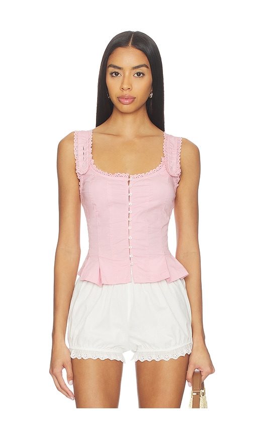 Free People Bridgette Corset Top in Pink. - size XS (also in S, M, L, XL)