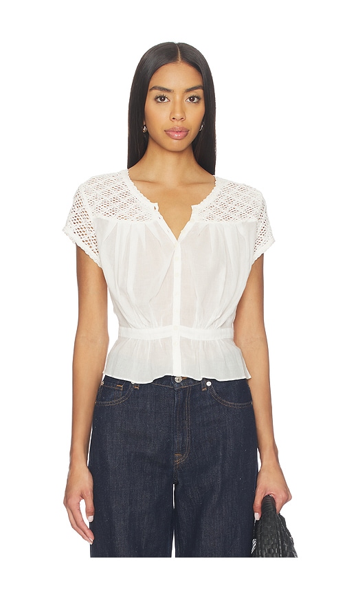 Free People Glimmer Embroidered Top