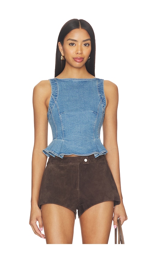 Free People Sunfaded Denim Top