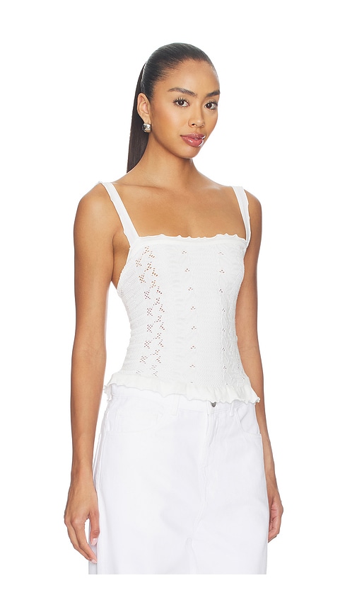  Free People Caraco à Encolure Carrée So Soft En White. Taille L/xl. Also En M/l, Xs/s. 