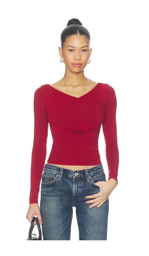 Free People Thats A Wrap Layering Top in Red. - size L (also in M, S, XL, XS)