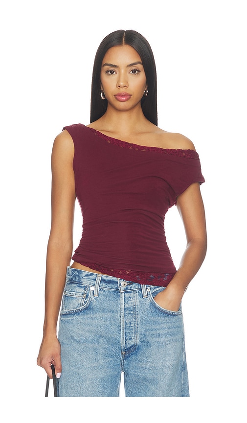 Free People Emma Twofer Top in Burgundy. - size XS (also in S, M, L, XL)