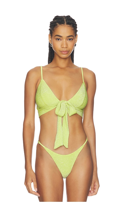 Free People Lurex Sydney Crop Bikini Top In Yellow