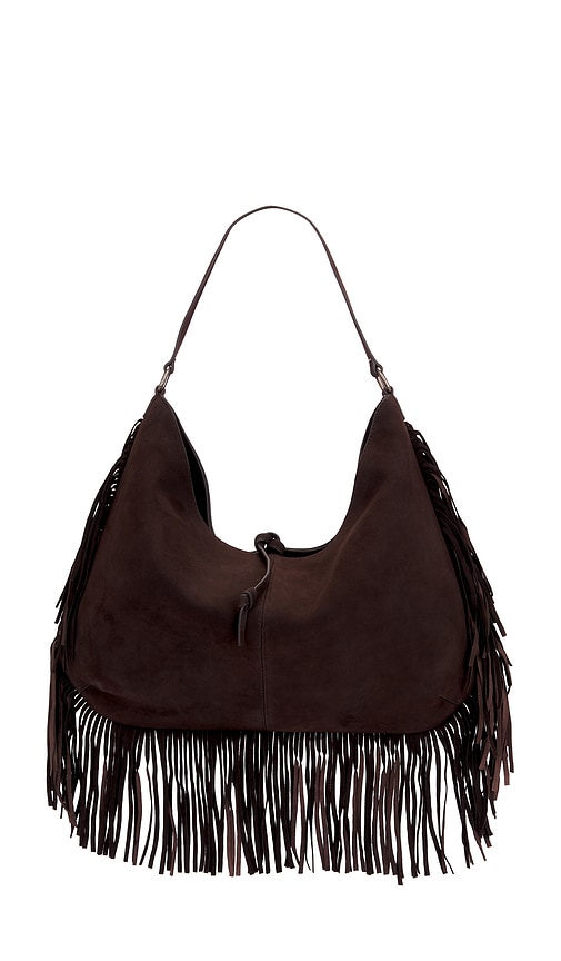Free People Finn Fringe Shoulder Bag in Brown.