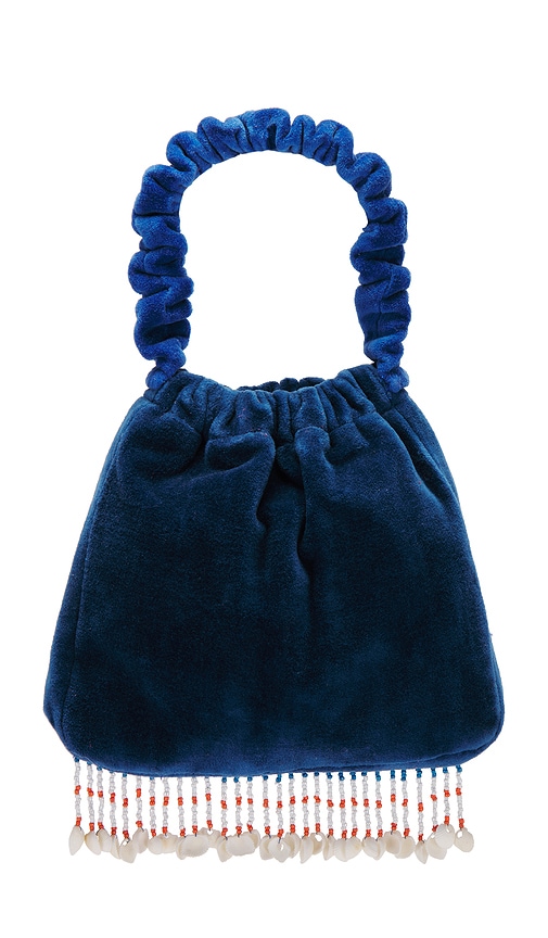 Shop Free People Vancouver Velvet Clutch In Navy & Lapis