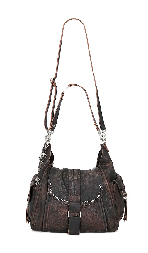 x We The Free Leigh Distressed Hobo Bag in Chocolate.