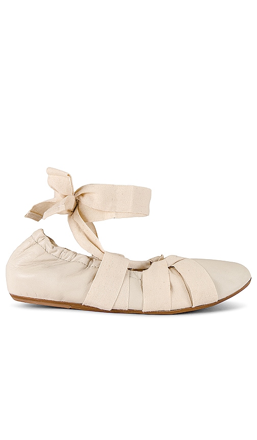 Free People Cece Wrap Ballet Flat In Antique White