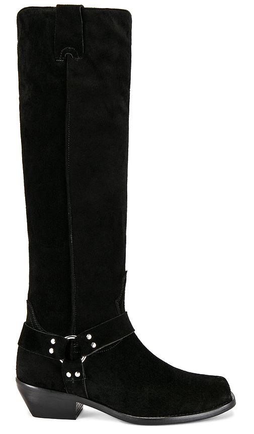 Free People Lockhart Harness Boot in Black Suede