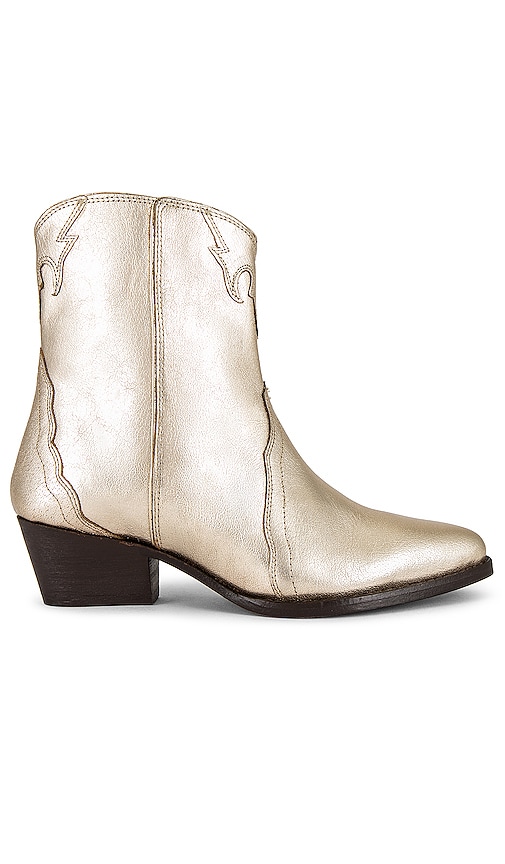 Free People New Frontier Western Boot In Metallic Gold