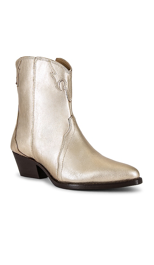 Shop Free People New Frontier Western Boot In Metallic Gold