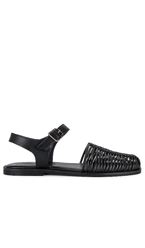 Shop Free People Frankie Fisher Flat In Black Leather