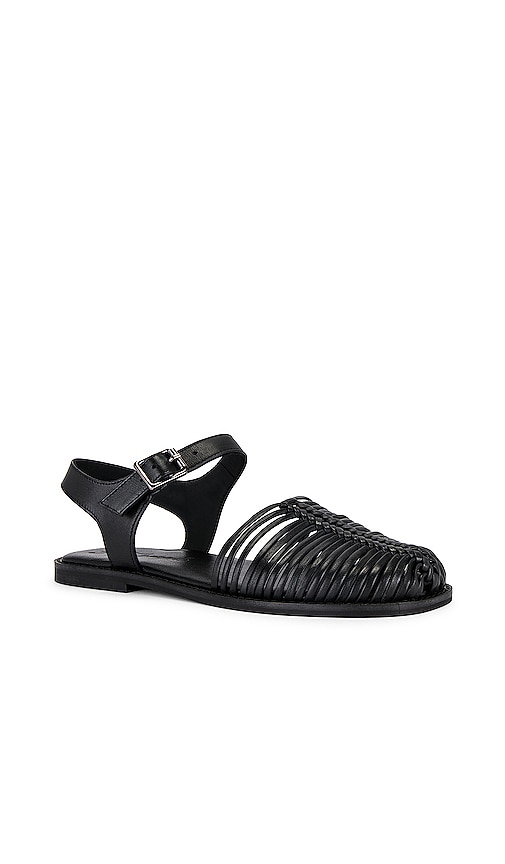 Shop Free People Frankie Fisher Flat In Black Leather