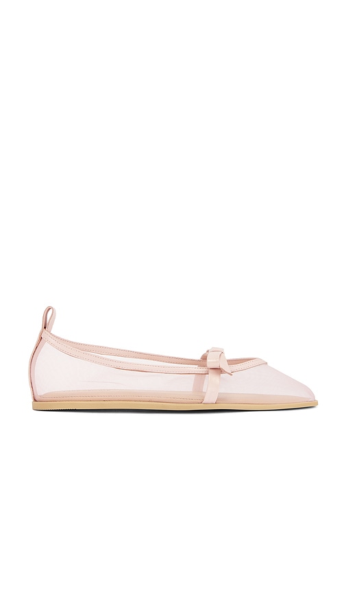 Shop Free People Mesh Mania Bow Flat In Cloud Pink