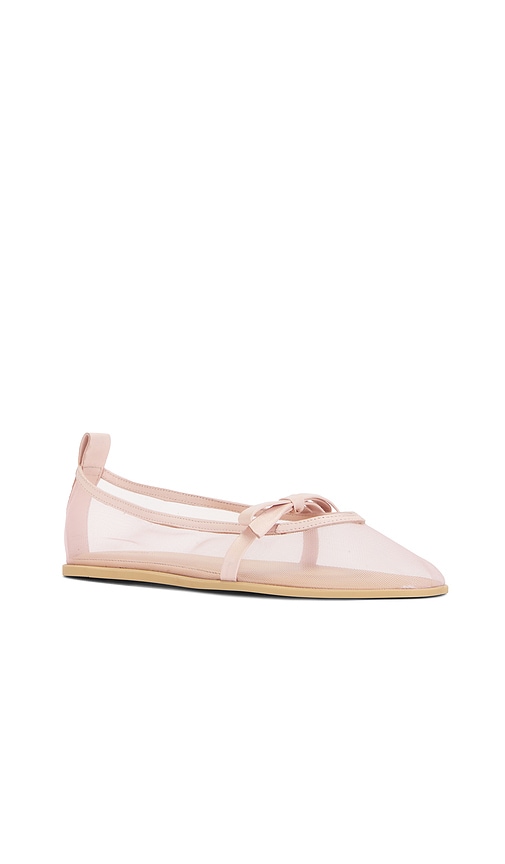 Shop Free People Mesh Mania Bow Flat In Cloud Pink