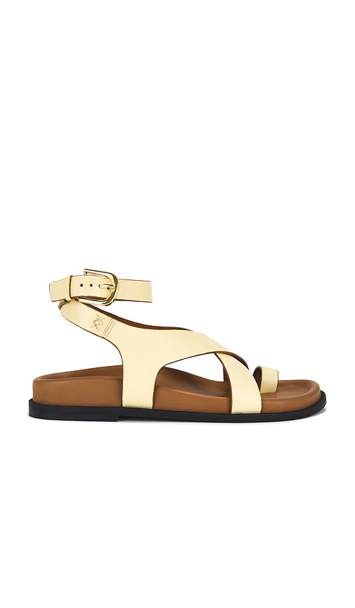 Anya Criss Cross Footbed Sandal in Yellow. - size 9 (also in 10, 6, 7, 8)