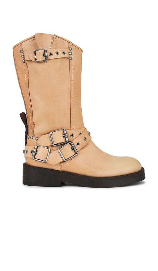 Wtf Janey Engineer Boot in Beige. - size 9.5 (also in 10, 11, 6, 6.5, 7, 7.5, 8, 8.5, 9)