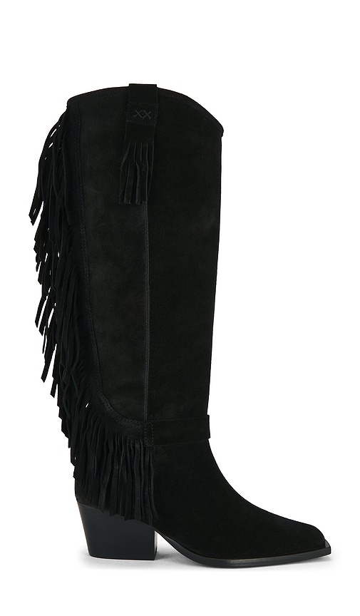Free People Faith Fringe Western Boot In Black