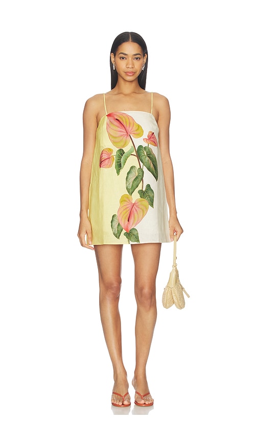 farm rio yellow mini dress Farm Rio Lemon Bouquet OFF-WHITE Mini Dress Small