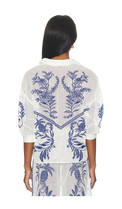  Farm Rio Bluse In White,blue. Größe Xs. Also In L. 