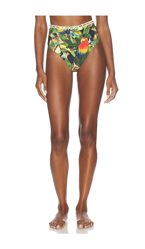FARM Rio Bird Leaves High Waist Bikini Bottom