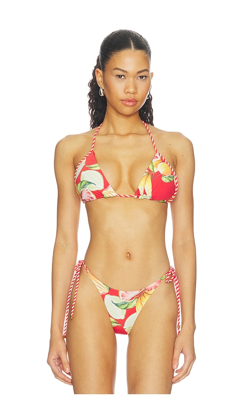 FARM Rio Bikini Top With Rope in Red. - size L (also in M, S)