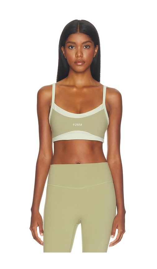 Scoop Contrast Sports Bra in Matcha & Sage