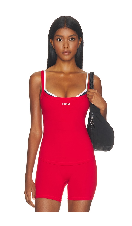 Layered Cami Top in Cherry, Navy, & White