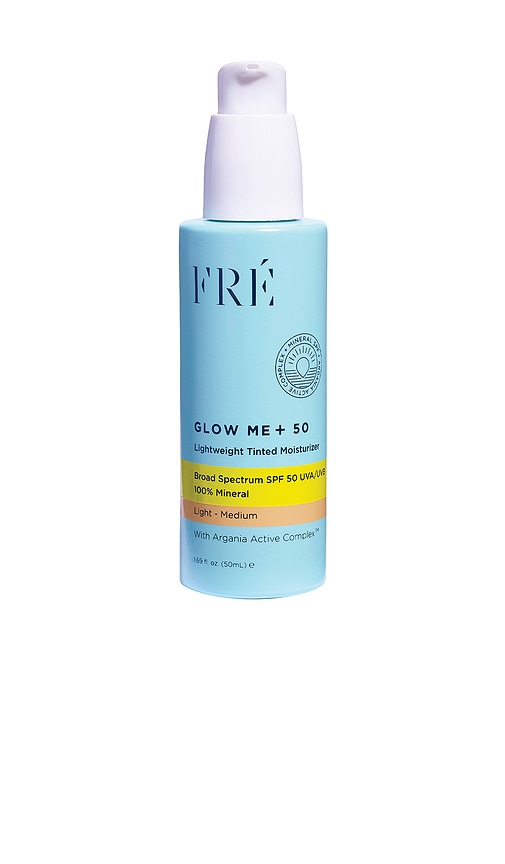 Glow Me + Tinted Mineral SPF 50 in Light Medium.