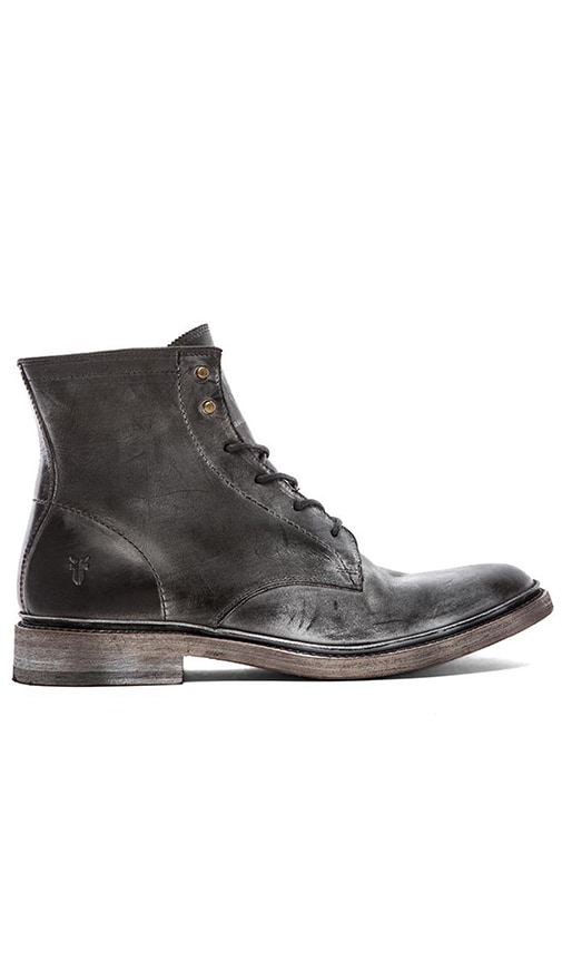 Frye James Lace Up Boot in Black | REVOLVE