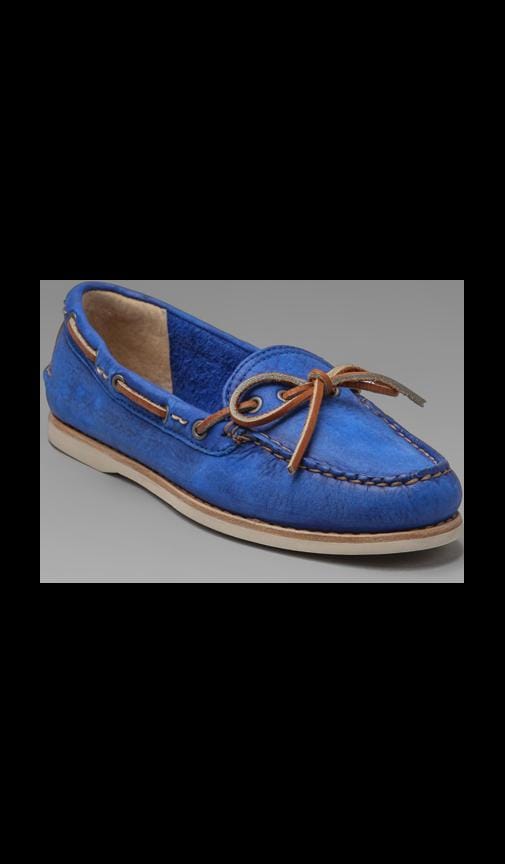 Frye dark blue Quincy popular Boat shoe leather loafers