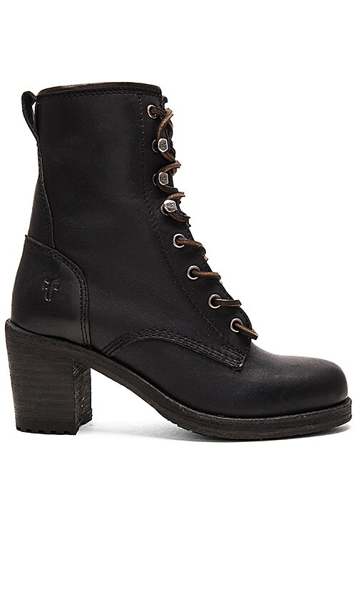 frye black lace up boots