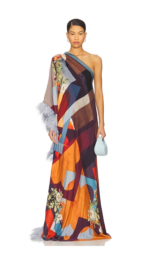 x REVOLVE Asymmetric Kaftan Dress in Rust,Brown. - size XL (also in L, M, S, XS)