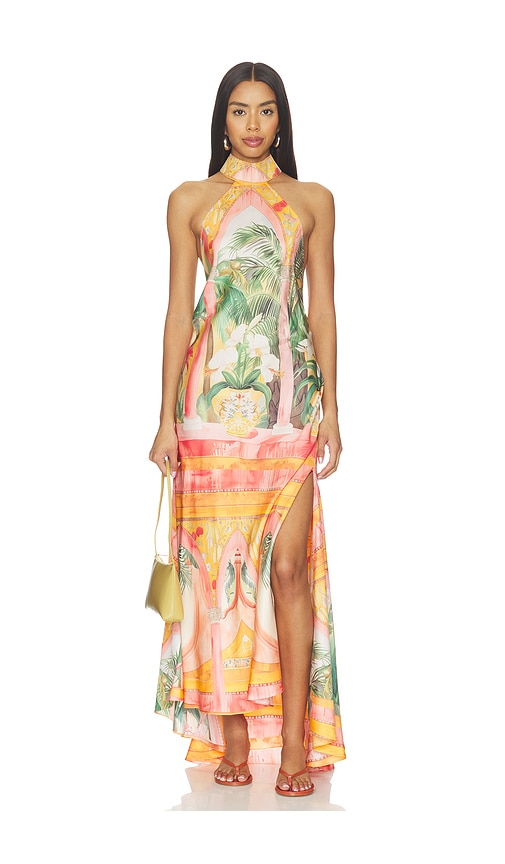 Falguni Shane Peacock Sunset Haven Open Back Low Halter Dress