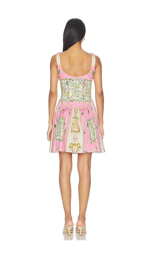  Falguni Shane Peacock Pink Odyssey Cotton Lycra Short Dress In Pink, Ivory. Taglia Xs. Also In S, M, Xl. 
