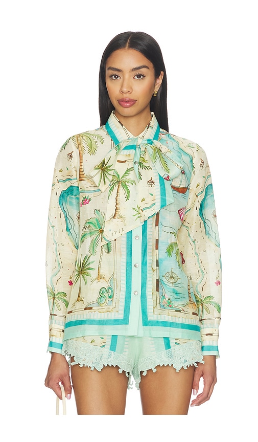  Falguni Shane Peacock Blusa Peacock Short And Blouse En Color Mint,blue Talla L  (también En M, S, Xs). 