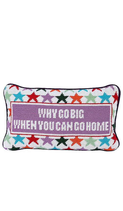Furbish Studio Why Go Big Needlepoint Pillow In Beauty: Na