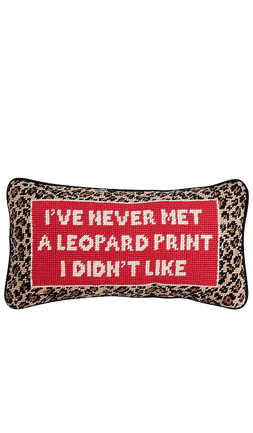 Furbish Studio Leopard Print Needlepoint Pillow in Beauty: NA.