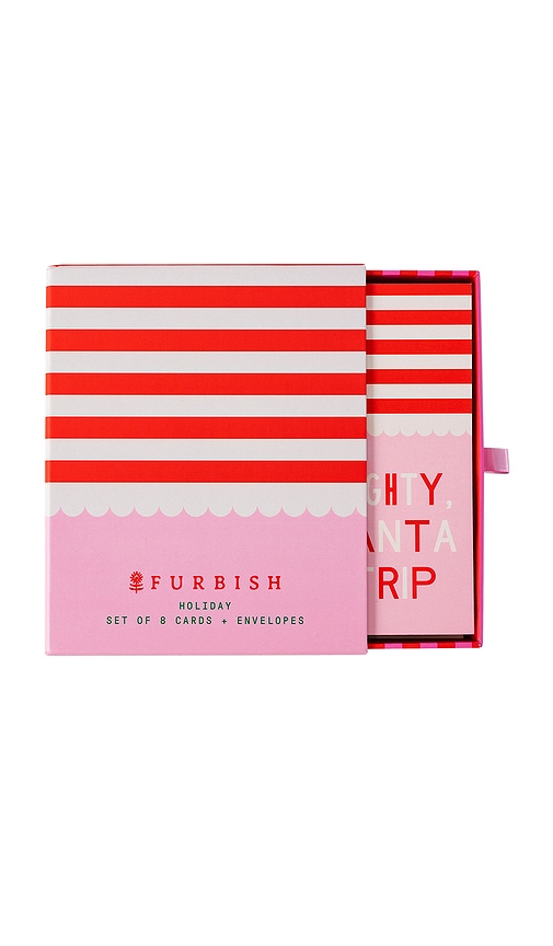 Furbish Studio Scallop Stripe Boxed Greeting Card Set Of 8 In Multicolor