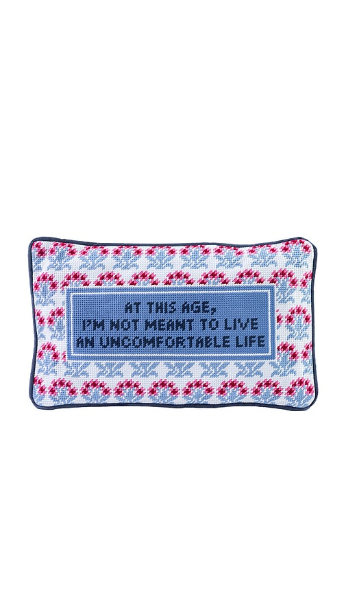 Furbish Studio Uncomfortable Life Needlepoint Pillow