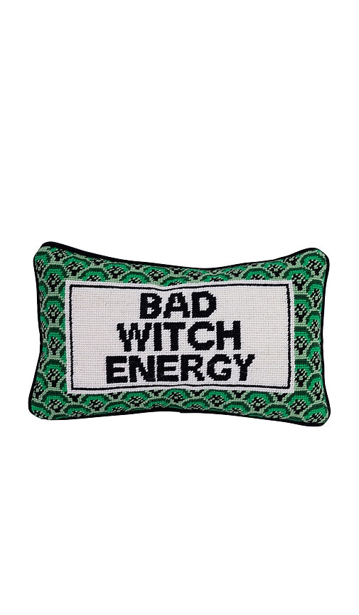 Furbish Studio Bad Witch Energy Needlepoint Pillow In Brown