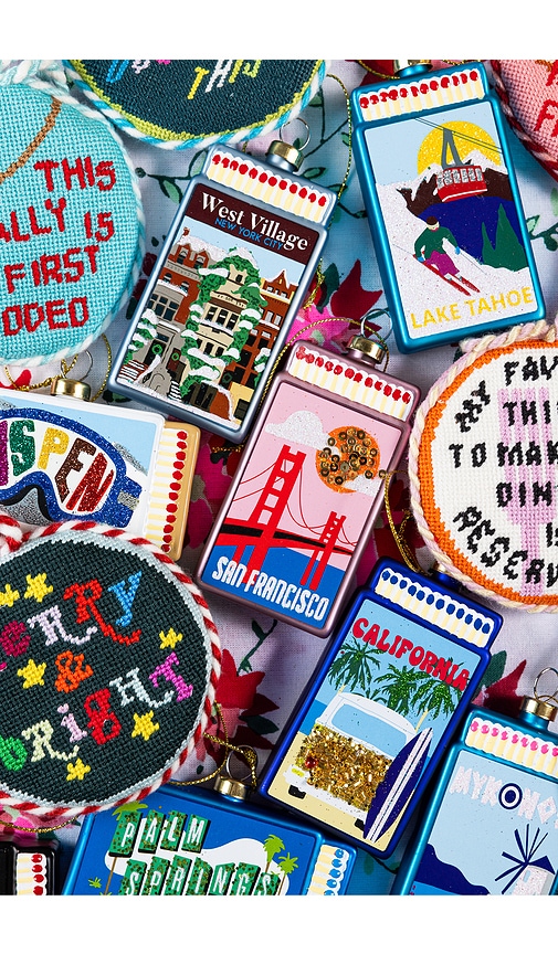 Furbish Studio California Matchbook Ornament In Blue